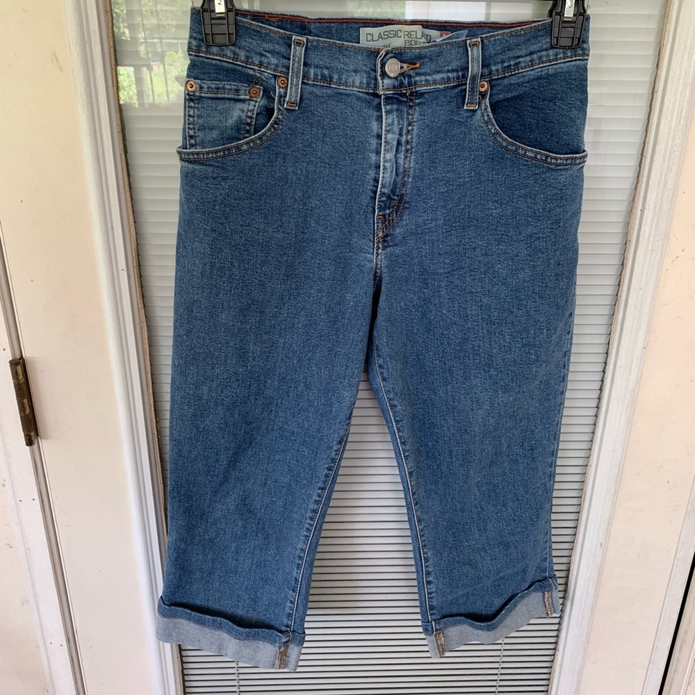 Levi’s classic relaxed bootcut.  #550.